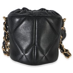 Chanel Black Quilted Lambskin Micro Bucket Bag