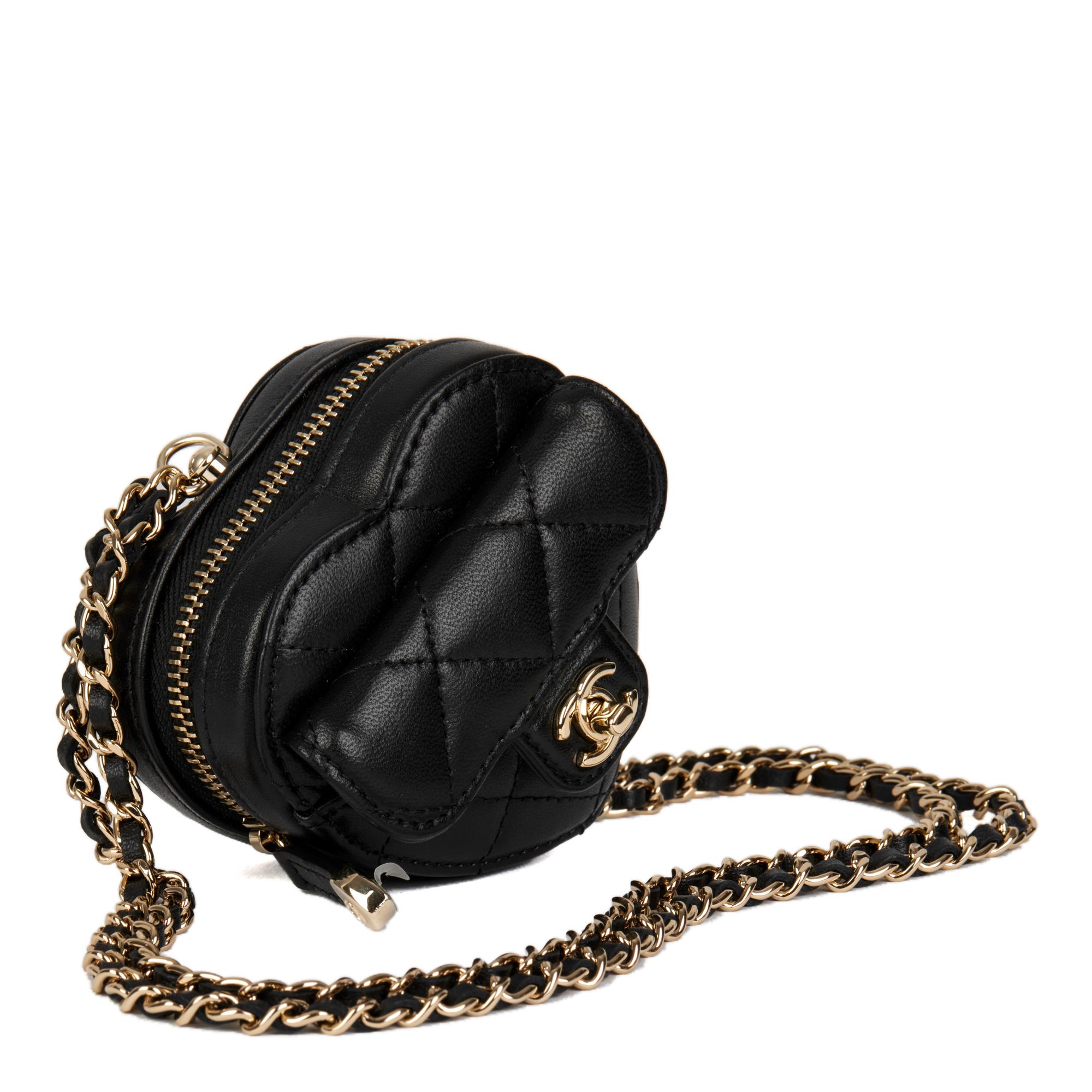 CHANEL Black Quilted Lambskin Micro Love Heart For Sale at 1stDibs ...