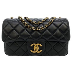 Chanel Black Quilted Lambskin Minaudières Runway "Meat Package" Flap Bag:: 2014.