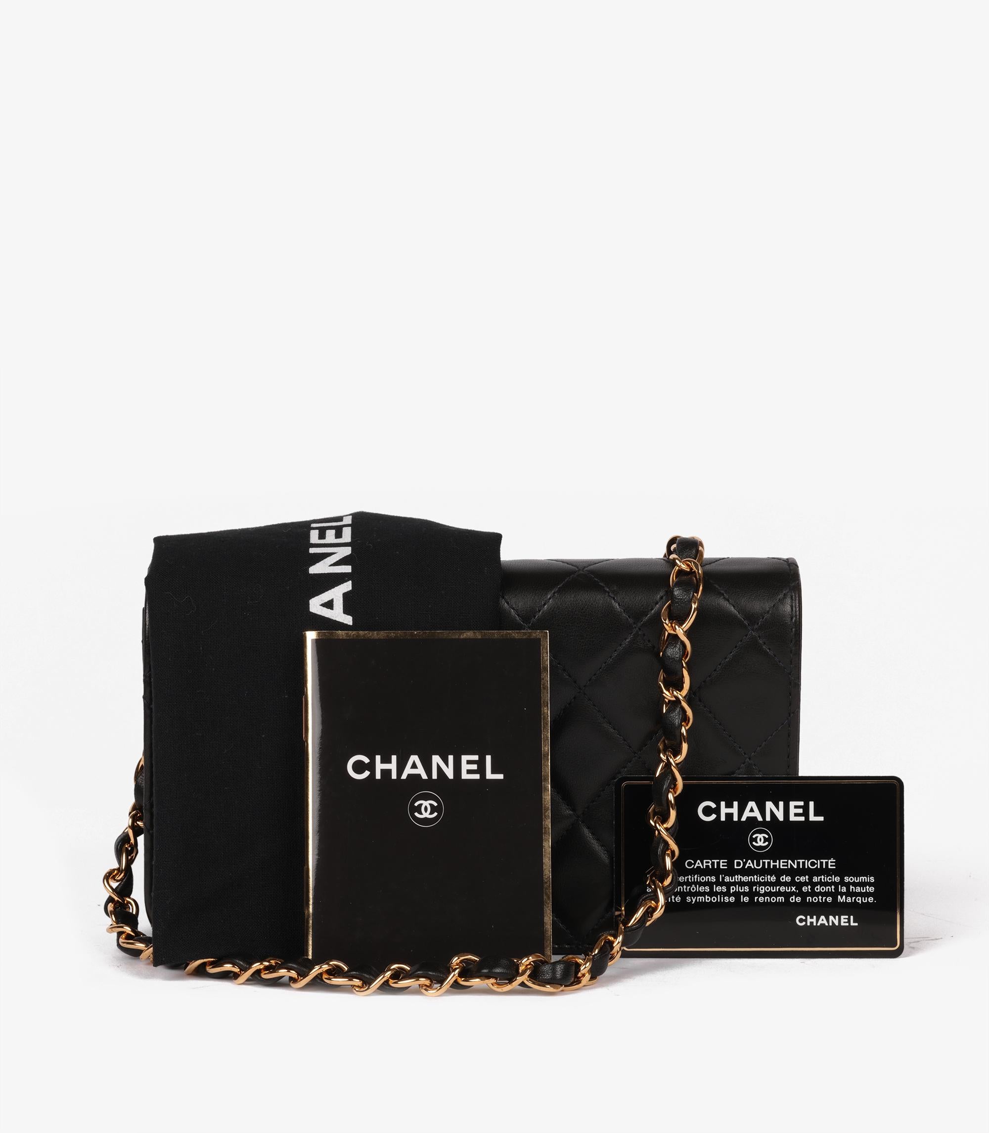 Chanel Black Quilted Lambskin Mini Classic Single Full Flap Bag 8
