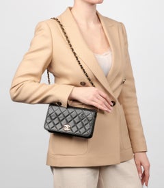 Chanel Black Quilted Lambskin Mini Classic Single Full Flap Bag