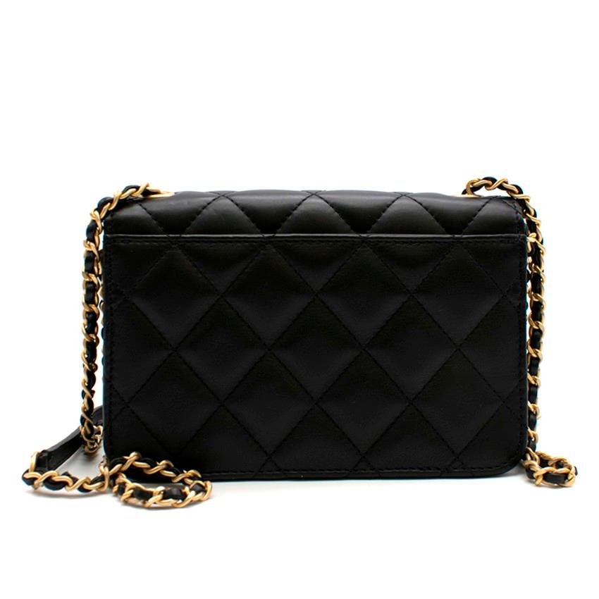 Chanel Black Quilted Lambskin Mini Flap Bag 18cm In Excellent Condition In London, GB