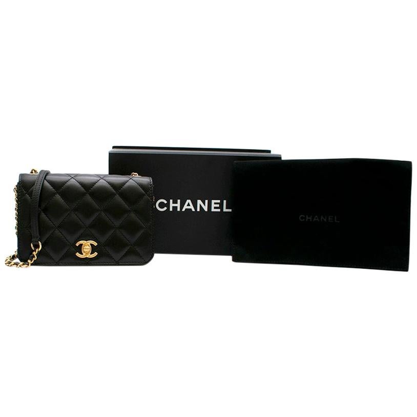 Chanel Black Quilted Lambskin Mini Flap Bag 18cm at 1stDibs