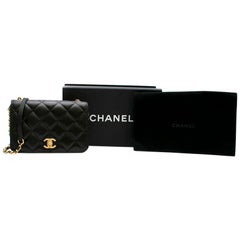 Chanel Black Quilted Lambskin Mini Flap Bag 18cm