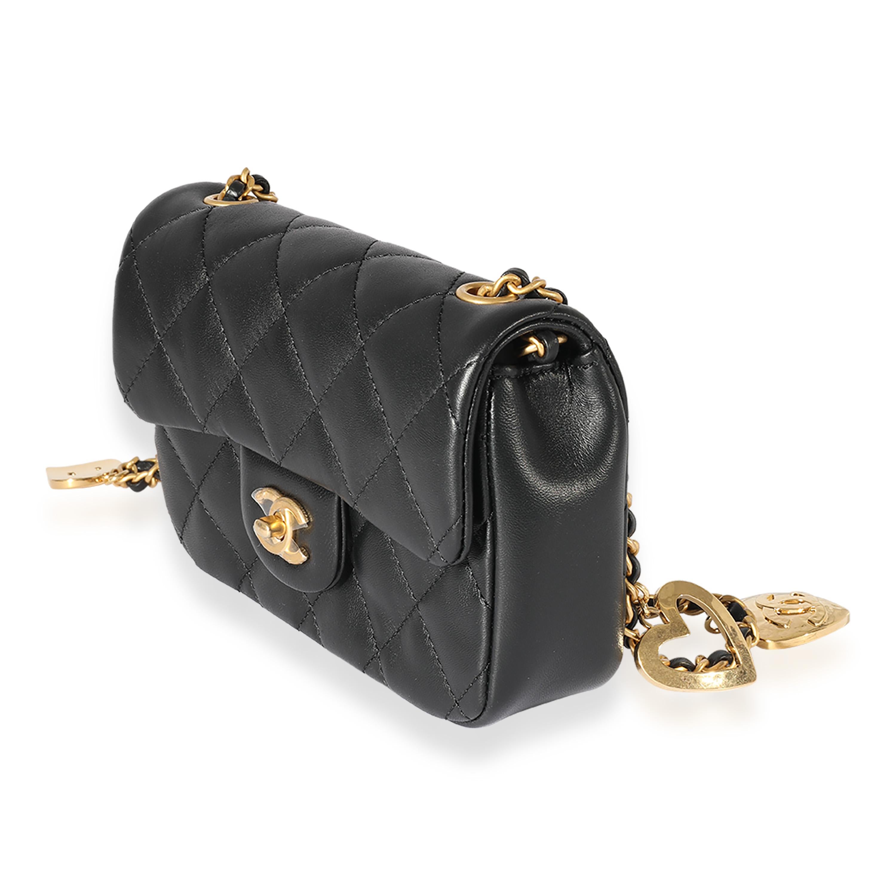 Women's Chanel Black Quilted Lambskin Mini Flap Bag