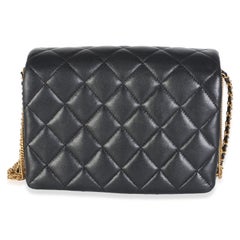Chanel Black Quilted Lambskin Mini Medallion Multi Chain Flap Bag