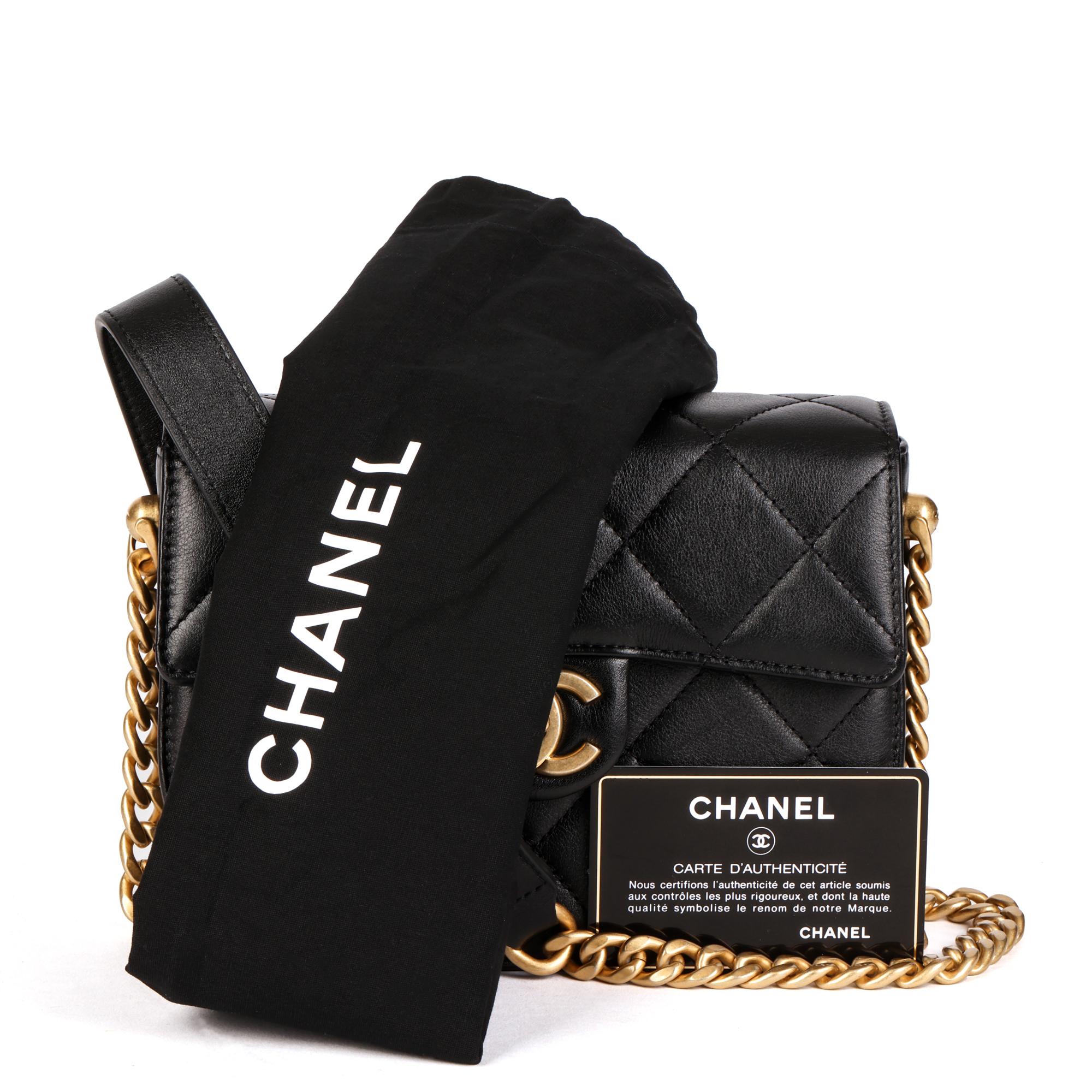CHANEL Black Quilted Lambskin Mini Messenger 5