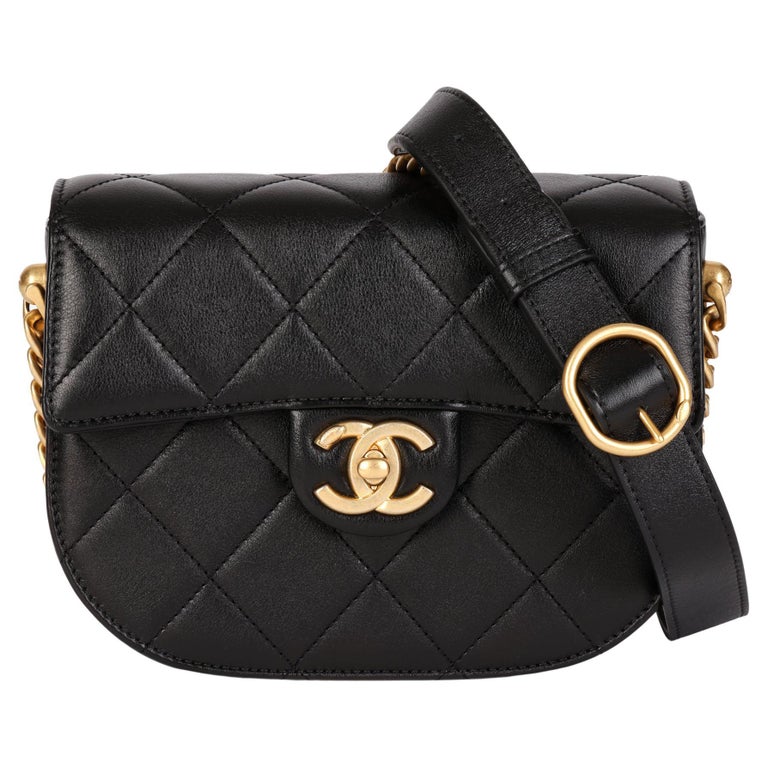 CHANEL Black Quilted Lambskin Mini Messenger