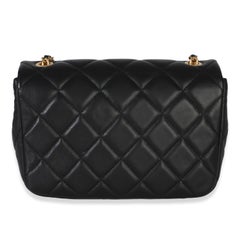 Chanel Black Quilted Lambskin Mini Pearly Chain Flap Bag