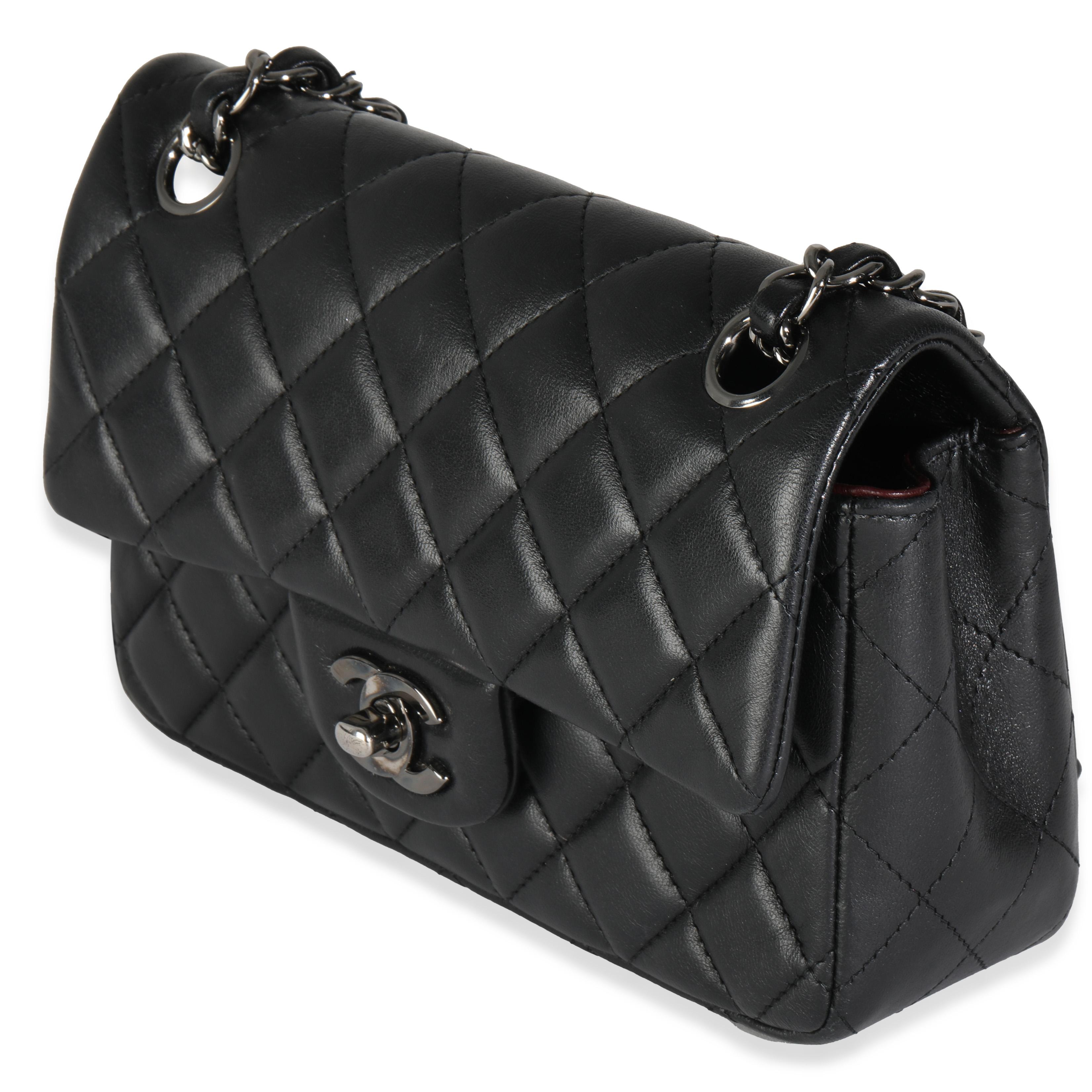 Women's Chanel Black Quilted Lambskin Mini Rectangular Flap Bag