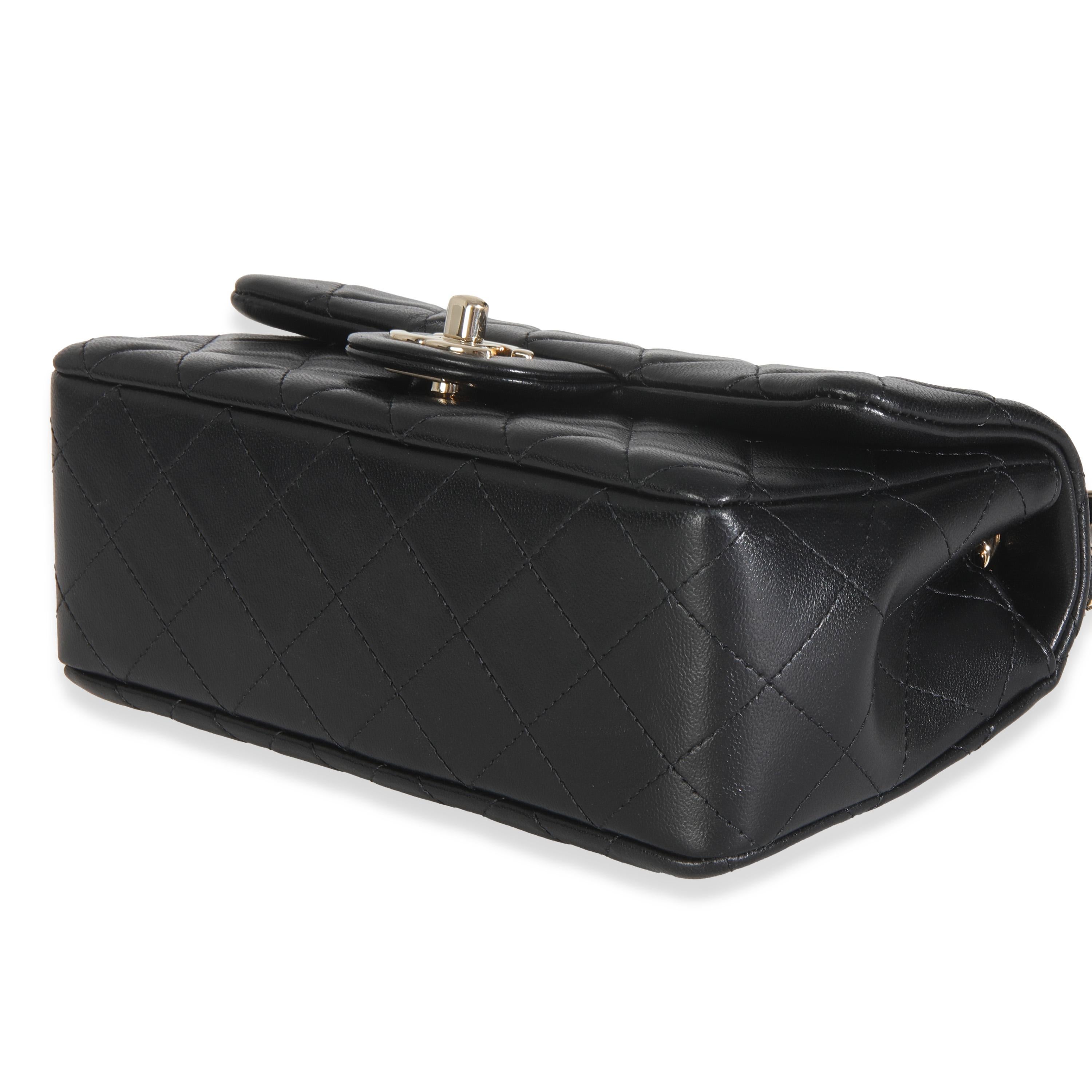 Chanel Black Quilted Lambskin Mini Rectangular Flap Bag For Sale 1
