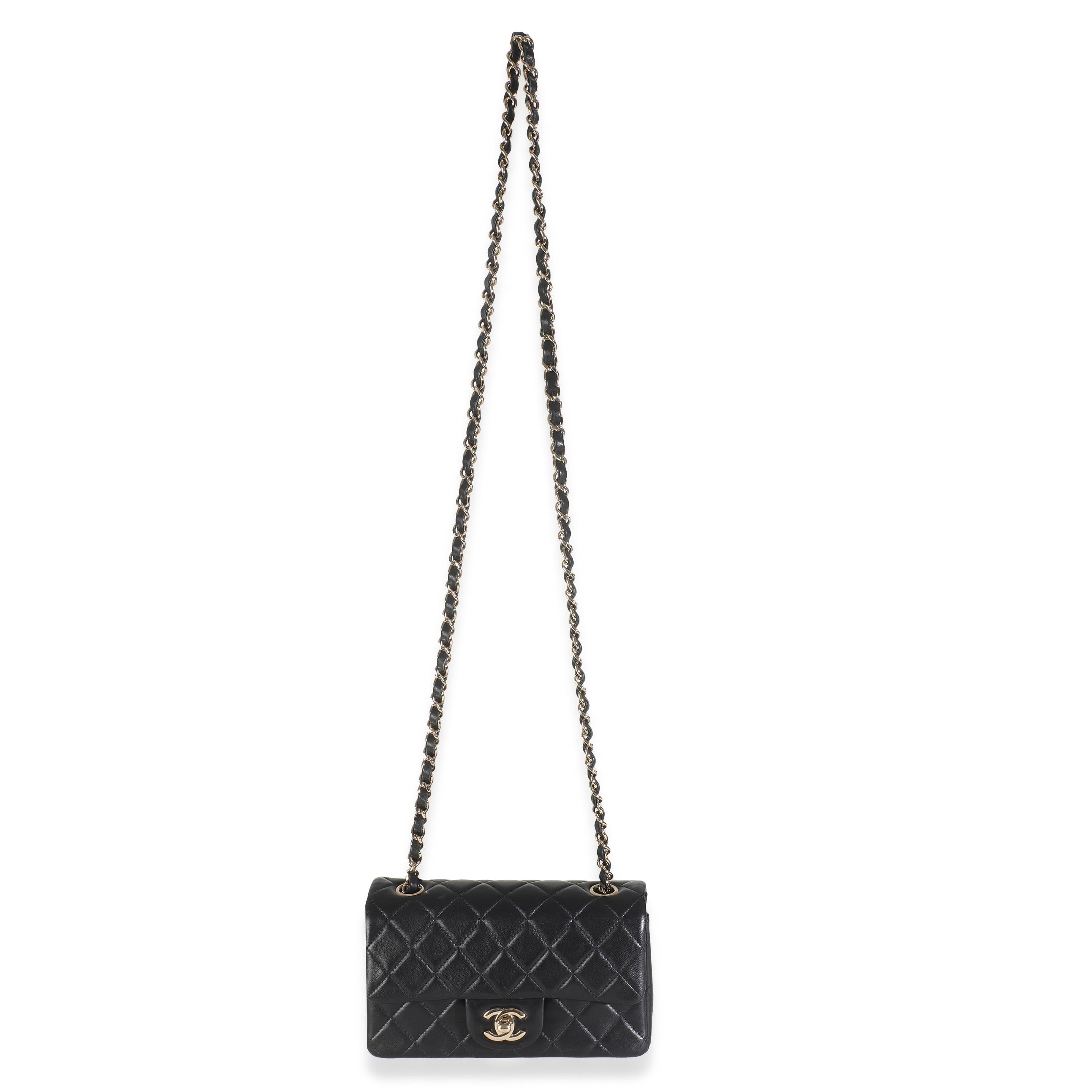 Chanel Black Quilted Lambskin Mini Rectangular Flap Bag For Sale 2