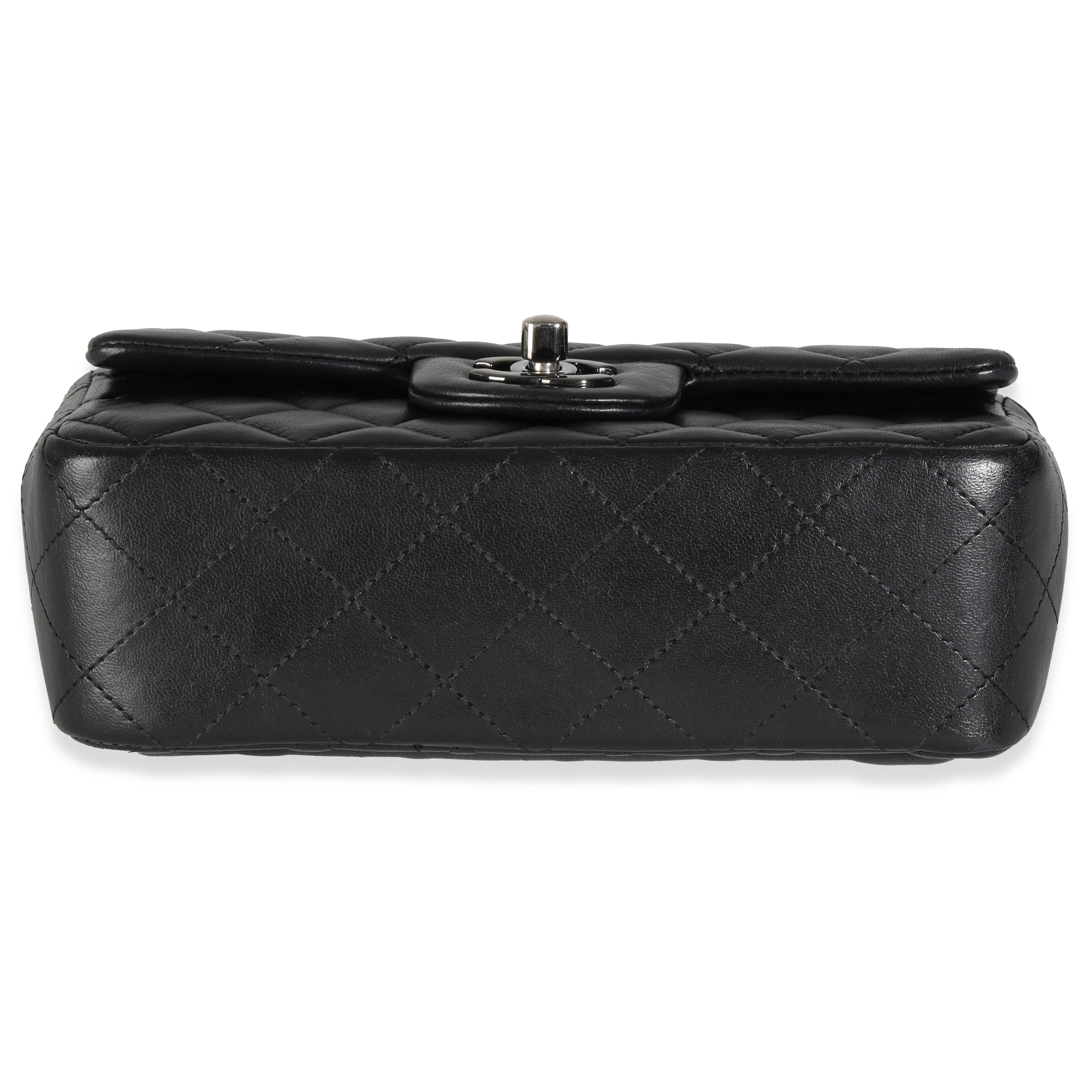 Chanel Black Quilted Lambskin Mini Rectangular Flap Bag 3