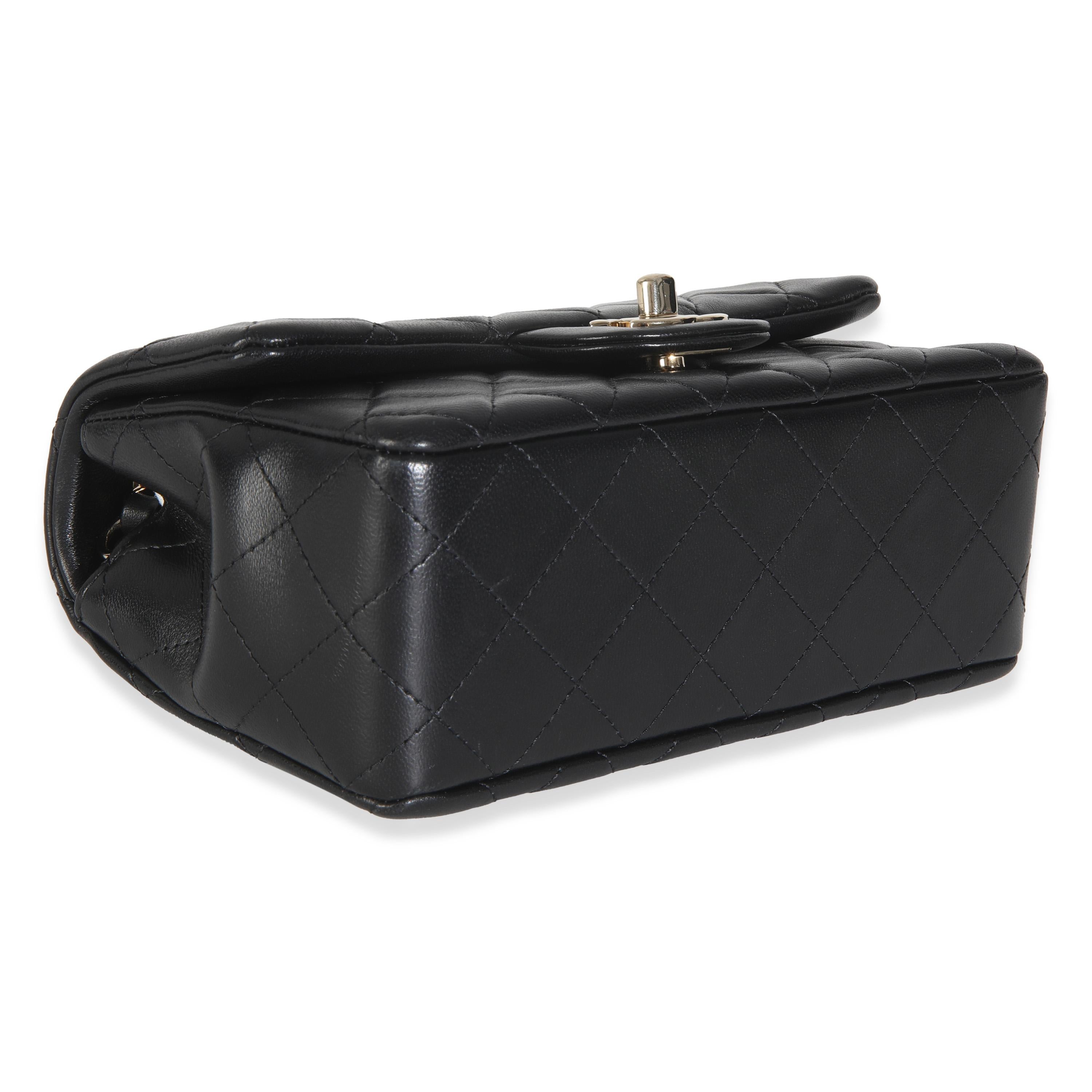 Chanel Black Quilted Lambskin Mini Rectangular Flap Bag For Sale 3