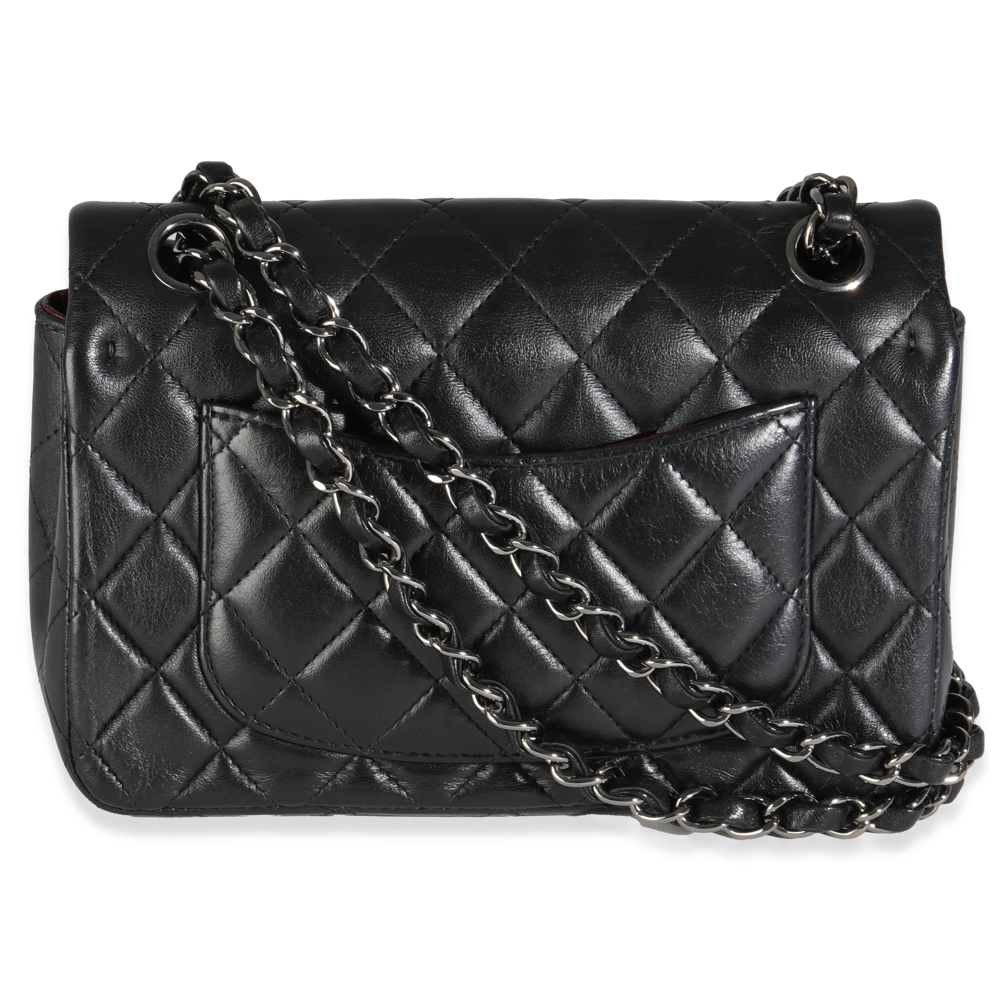 Chanel Black Quilted Lambskin Mini Rectangular Flap Bag 4