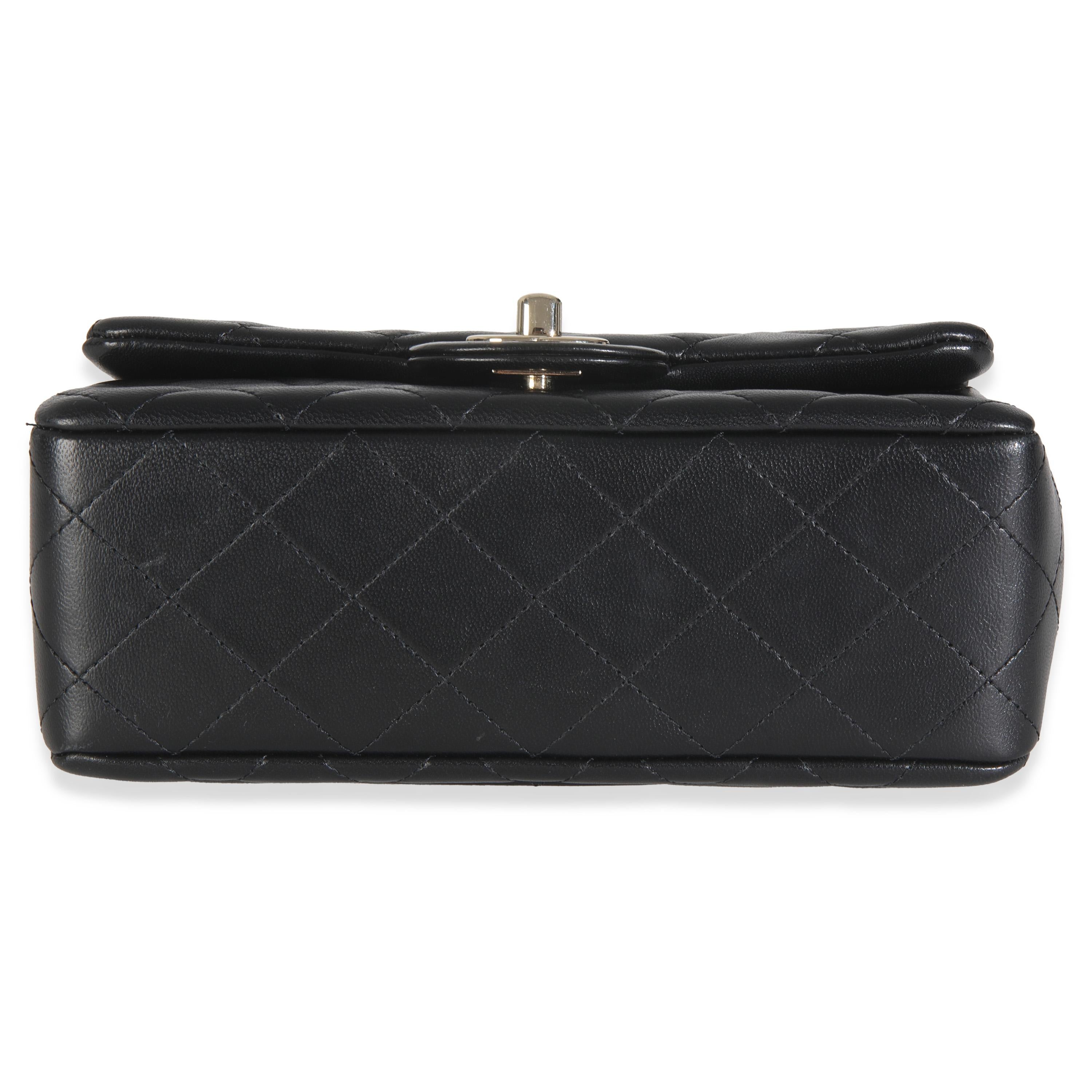 Chanel Black Quilted Lambskin Mini Rectangular Flap Bag For Sale 4