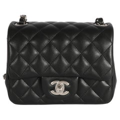 Chanel Black Quilted Lambskin Mini Square Classic Flap Bag