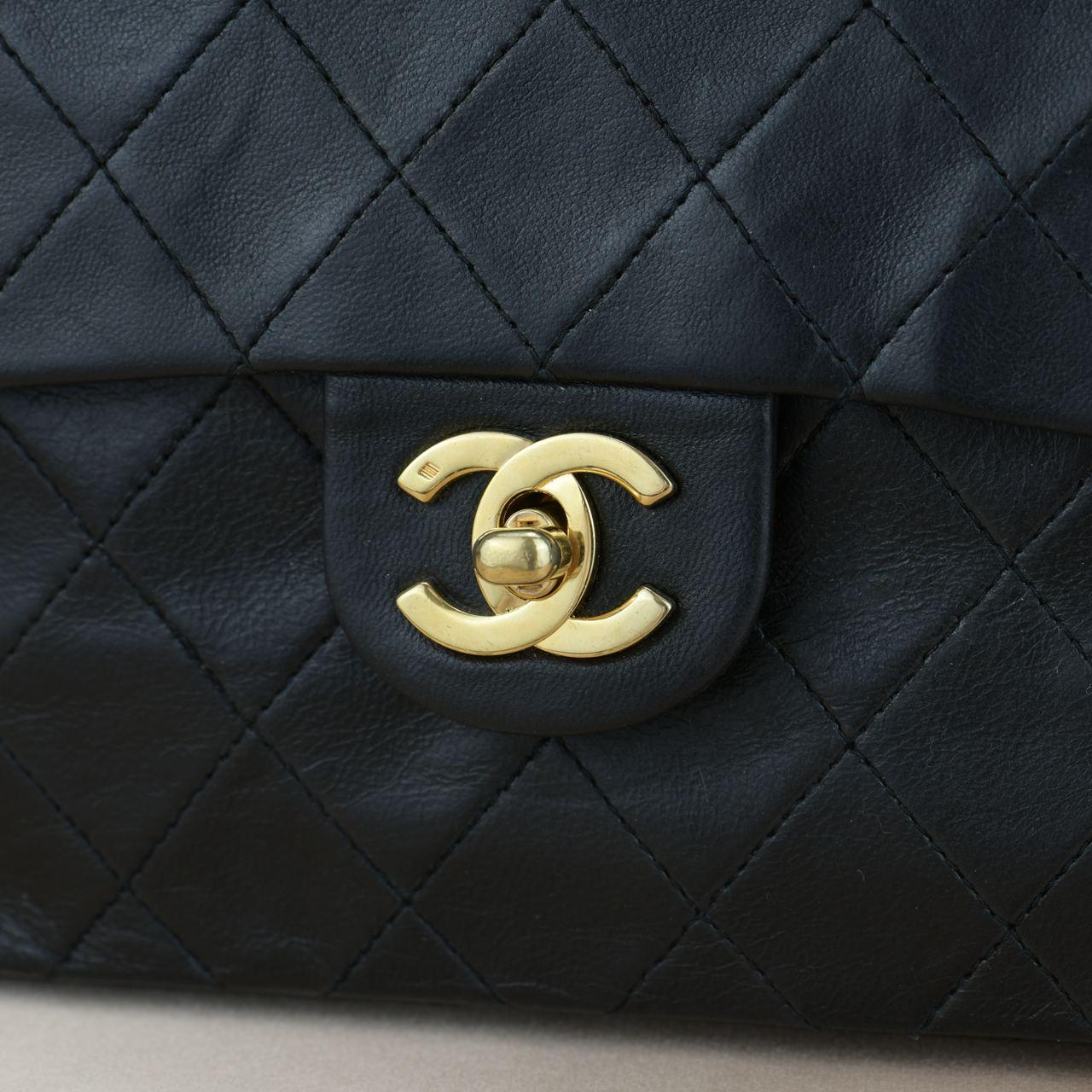 Chanel Black Quilted Lambskin Mini Square Flap Bag In Good Condition In Banbury, GB