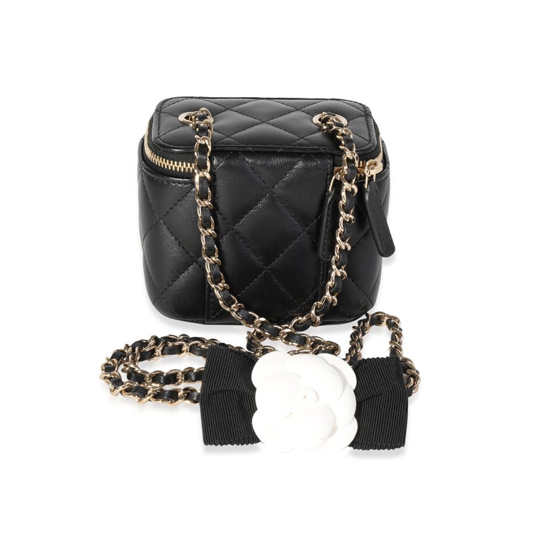 Chanel Black Quilted Lambskin Mini Vanity Case with Chain For Sale at  1stDibs