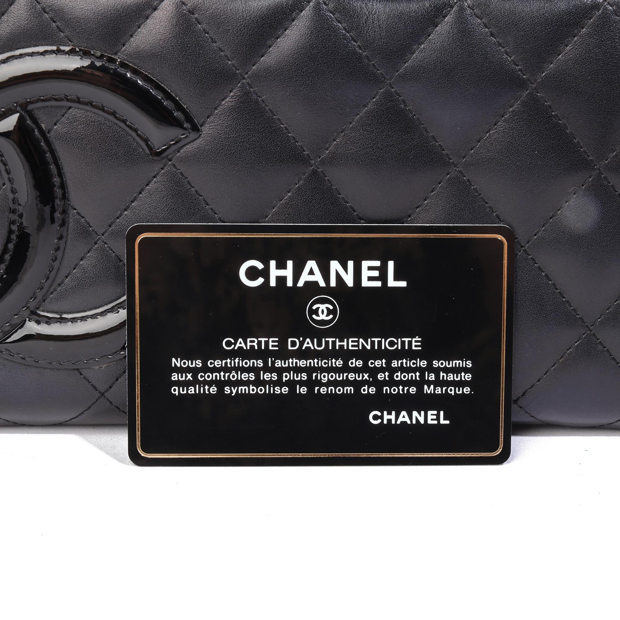 Chanel Black Quilted Lambskin & Patent Leather Ligne Cambon Long Wallet 2