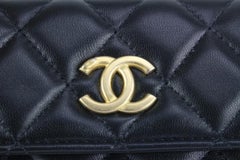 Chanel Black Quilted Lambskin Pearl Bracelet  Mini Chain Flap 923ca99