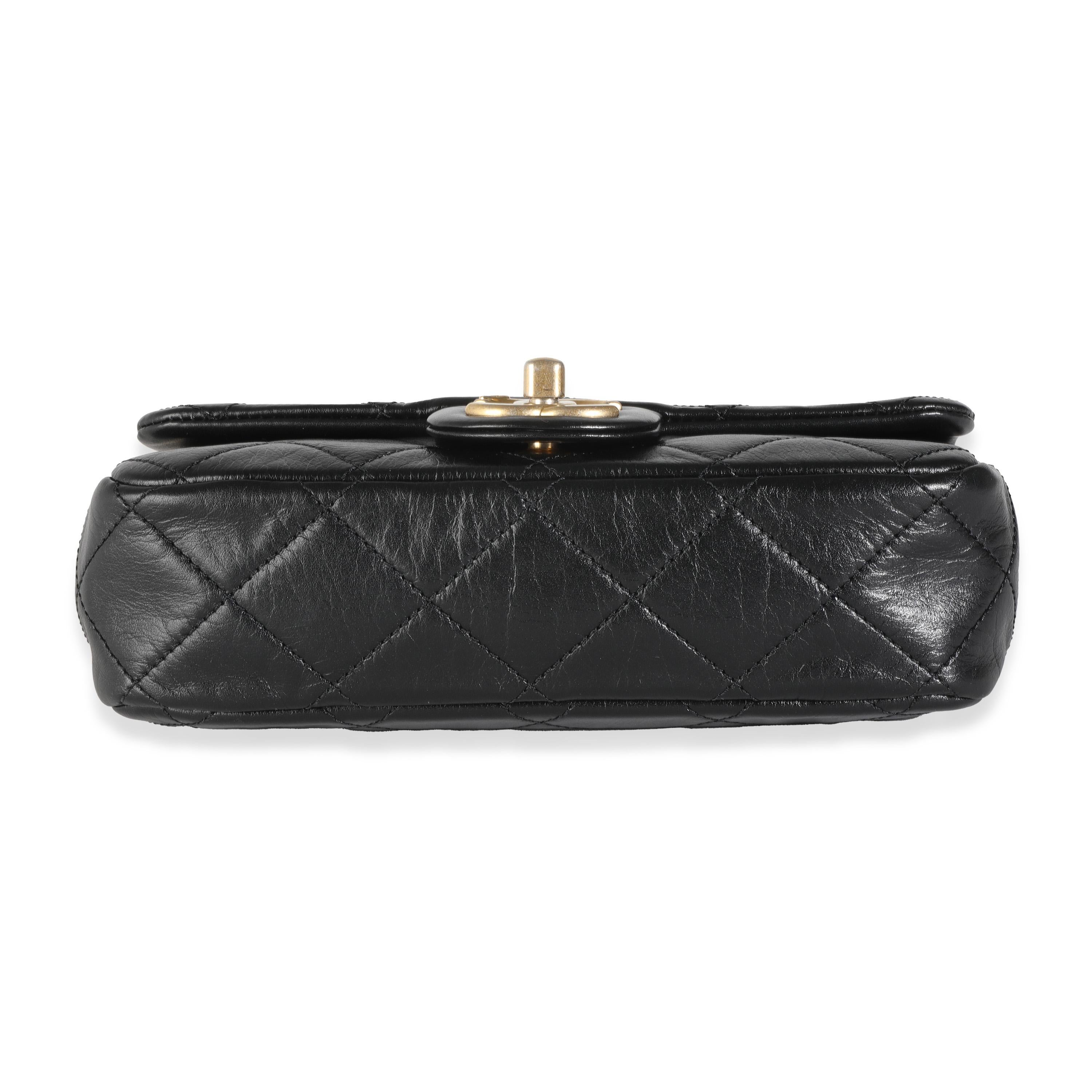 Chanel Black Quilted Lambskin Pearl Chain Mini Flap Bag For Sale 3