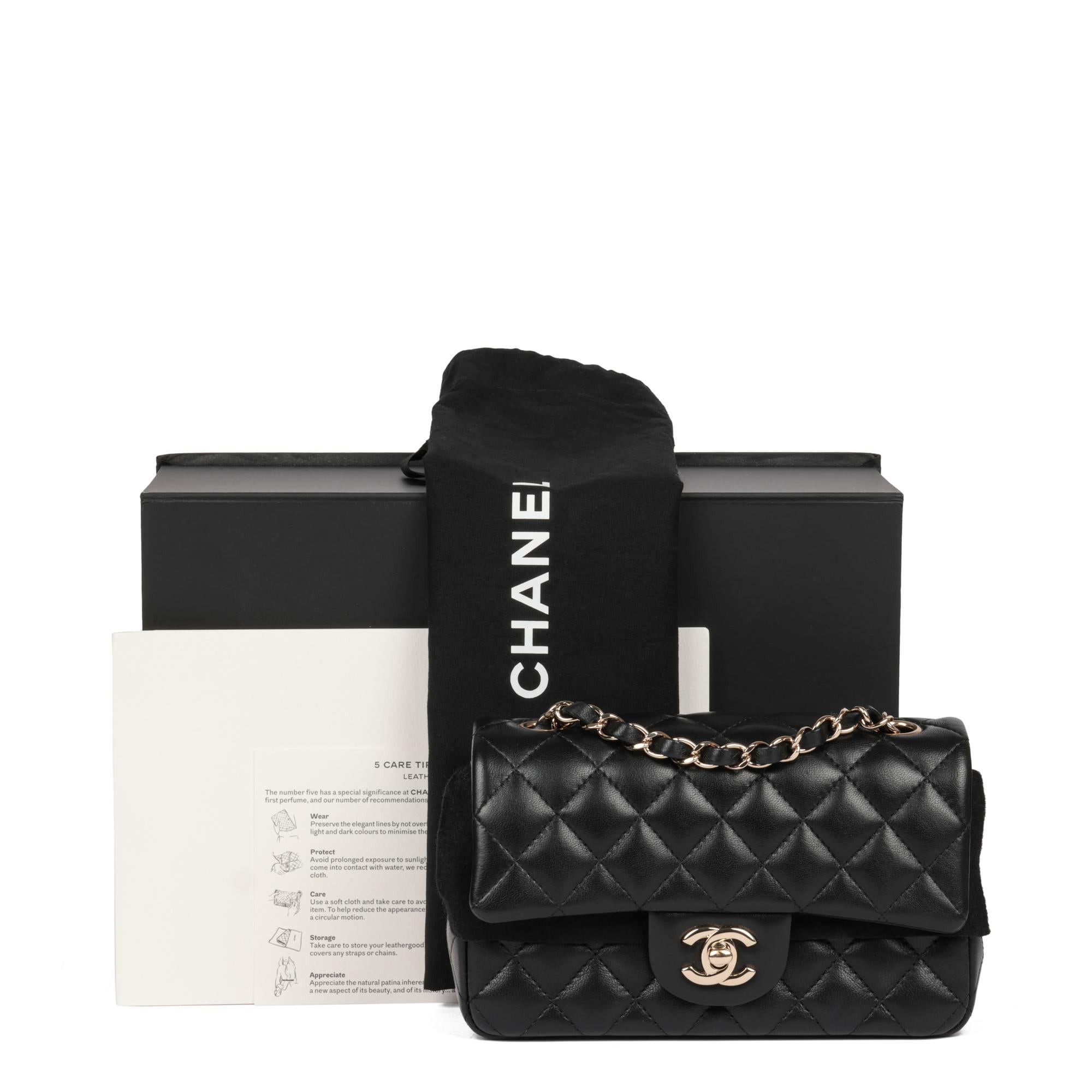 Chanel Black Quilted Lambskin Rectangular Mini Flap Bag 8