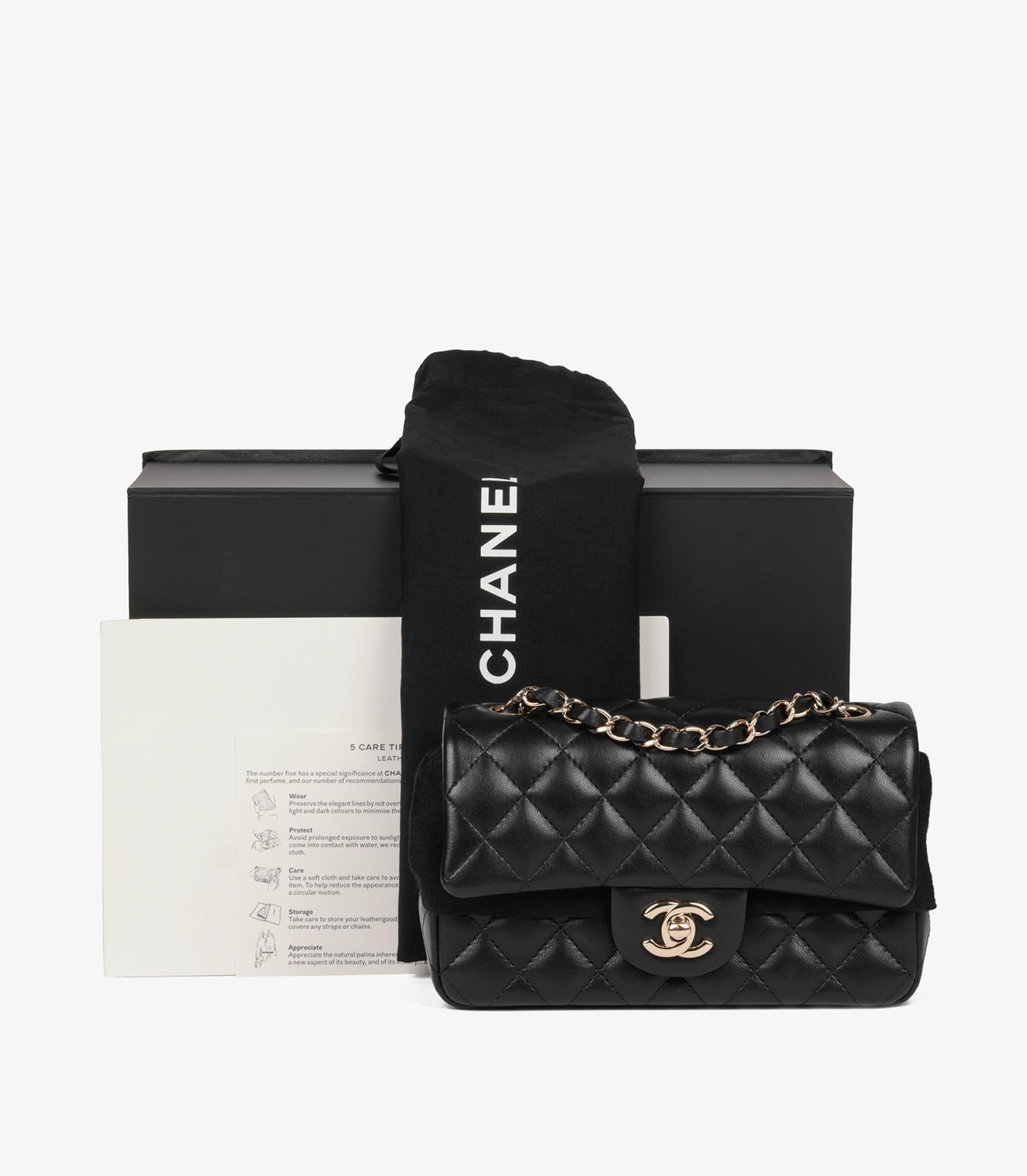 Chanel Black Quilted Lambskin Rectangular Mini Flap Bag 10