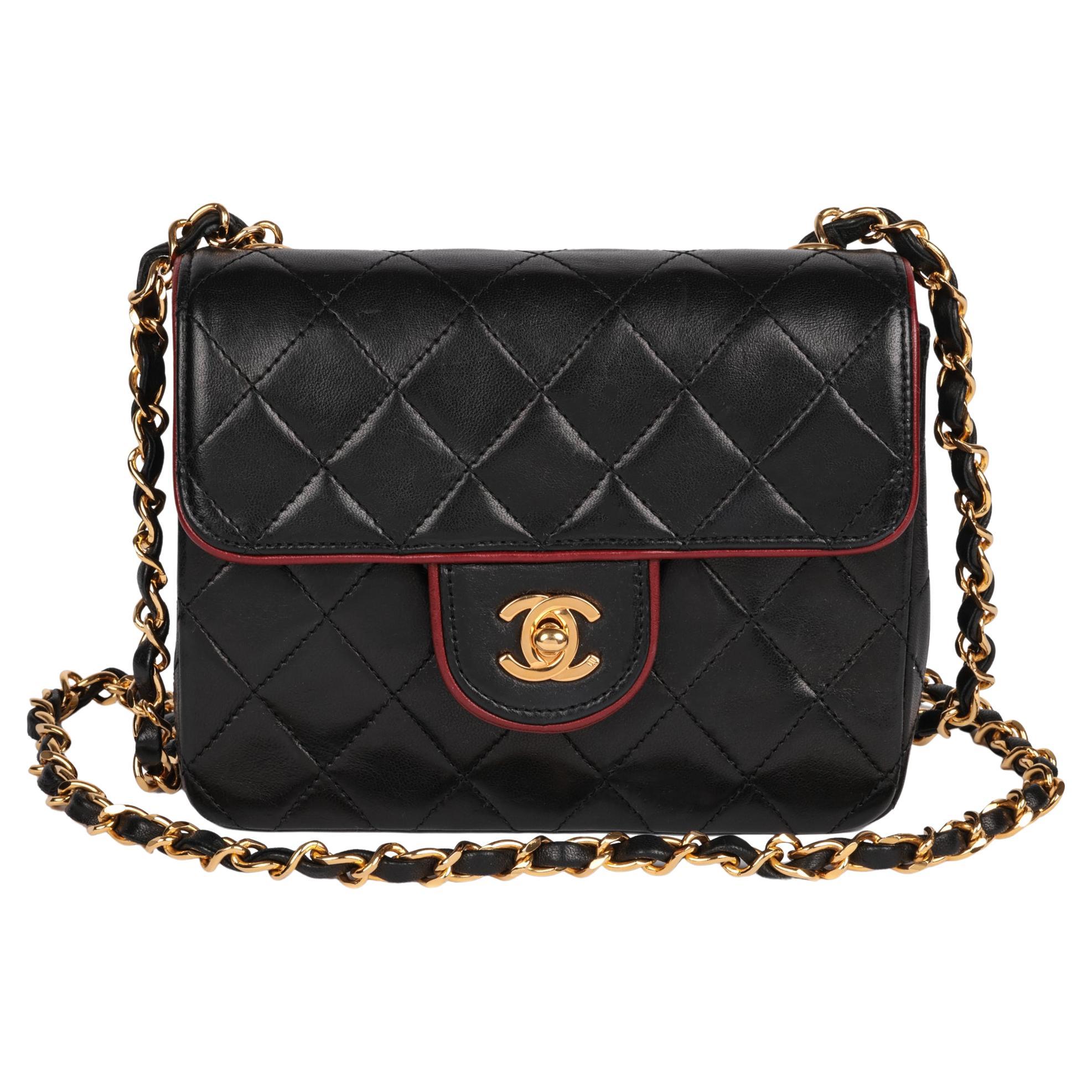 Chanel Black Caviar Leather Quilted Square Mini Crossbody Flap Bag SHW at  1stDibs