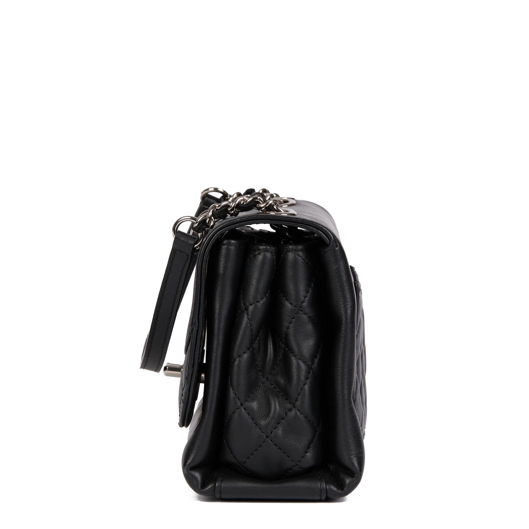 CHANEL Black Quilted Lambskin Reverso Mini Tramezzo Flap Bag In Good Condition In Bishop's Stortford, Hertfordshire