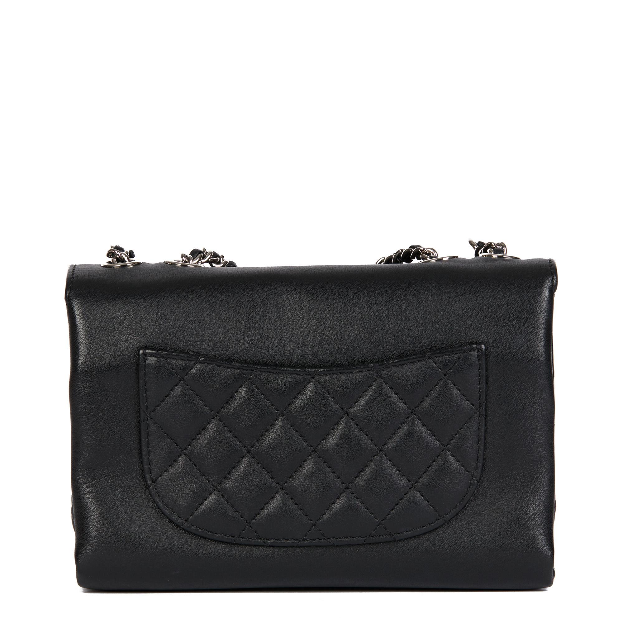 Women's CHANEL Black Quilted Lambskin Reverso Mini Tramezzo Flap Bag