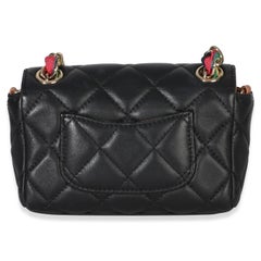 Chanel Black Quilted Lambskin Ribbon Chain Small Cocovado Flap Bag