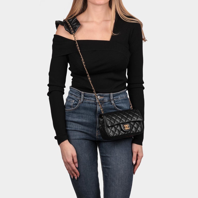 2016 Chanel Urban Mix Flap Black Quilted Leather Shoulder Bag For