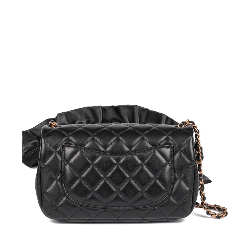 CHANEL Black Quilted Lambskin Romance Rectangular Mini Flap Bag For ...