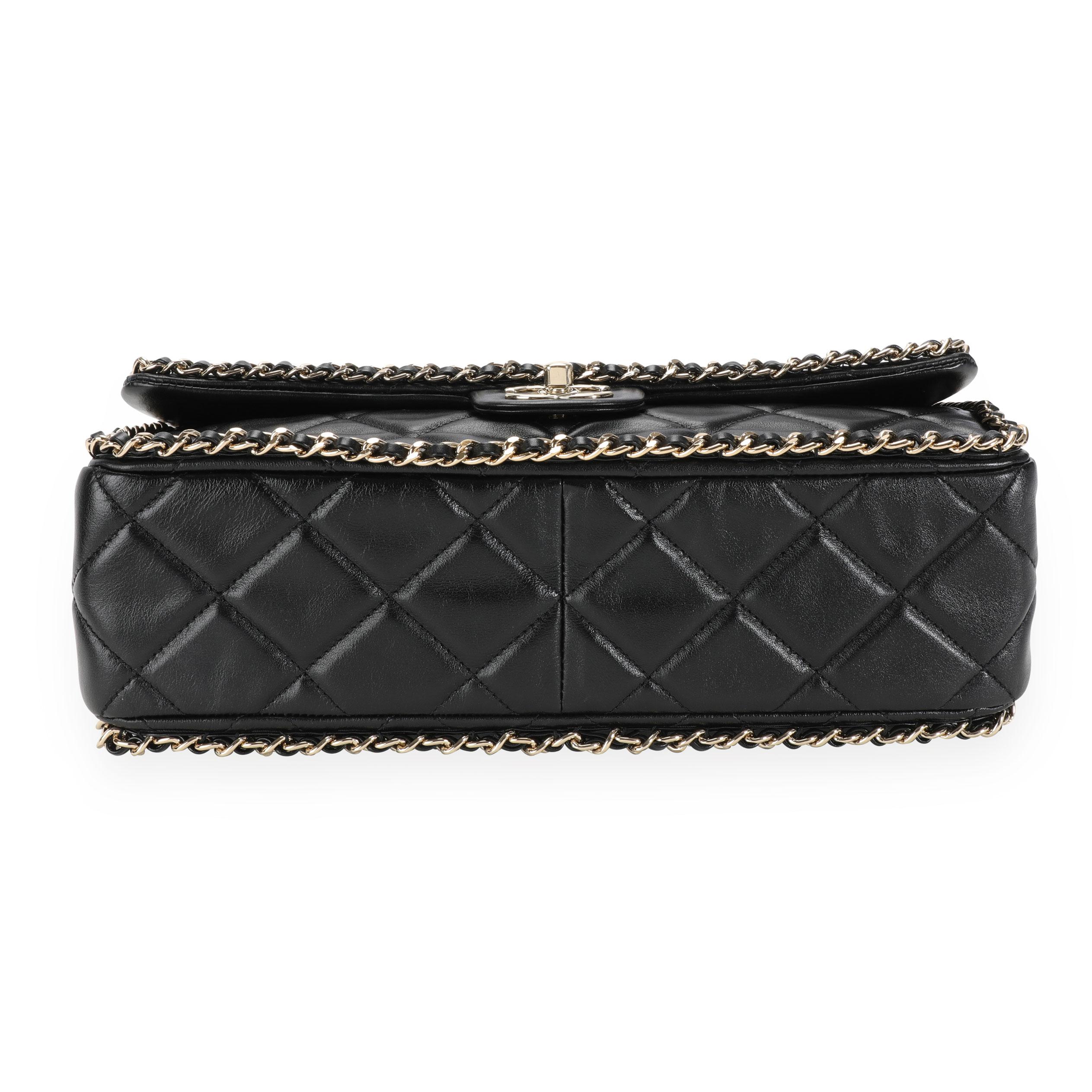 Chanel Black Quilted Lambskin Running Chain Flap Bag 2