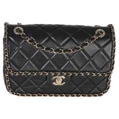 Chanel Black Quilted Lambskin Running Chain Small Flap Bag