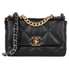 Chanel Black Quilted Lambskin Small 19 Flap Bag
