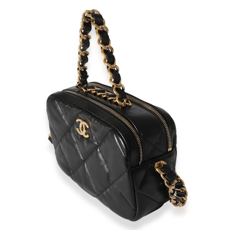 Chanel Black Quilted Lambskin Small Bowling Bag For Sale at 1stDibs