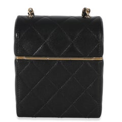 Chanel Black Quilted Lambskin Small Box With Chain Bag