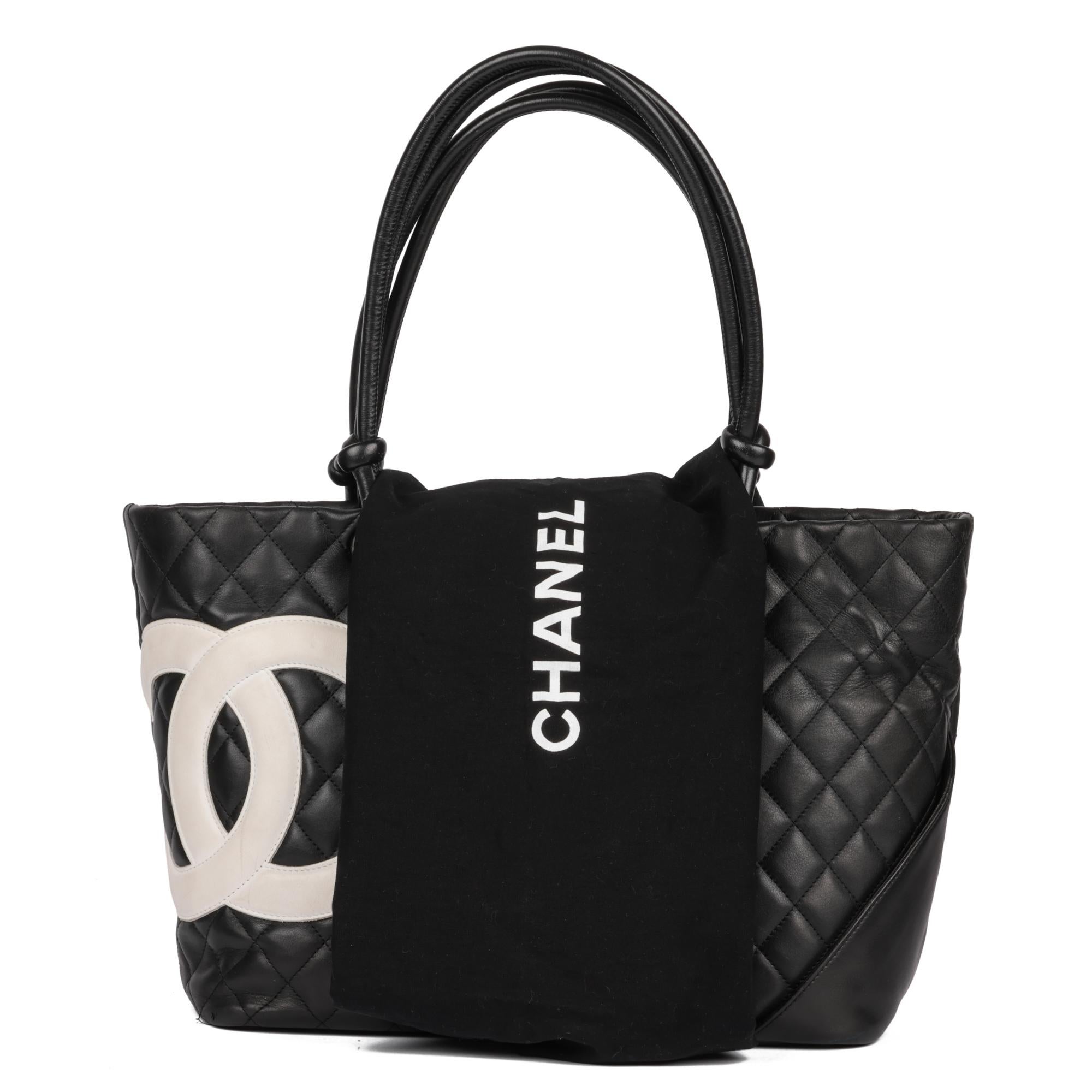 CHANEL Black Quilted Lambskin Small Cambon Tote Bag  8