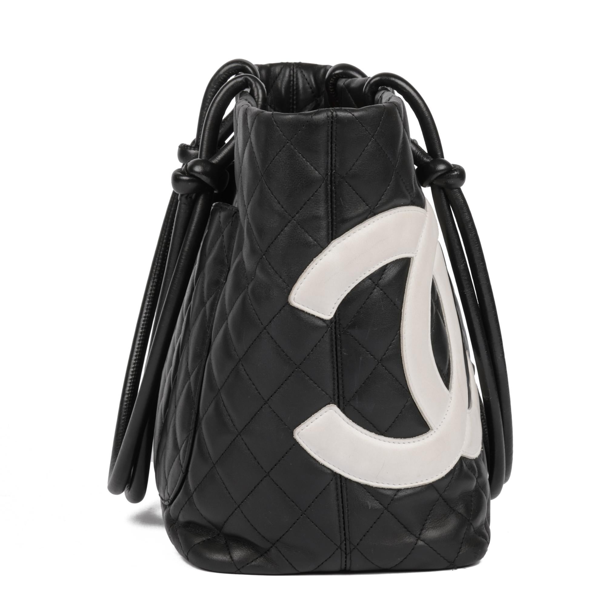 Women's CHANEL Black Quilted Lambskin Small Cambon Tote Bag