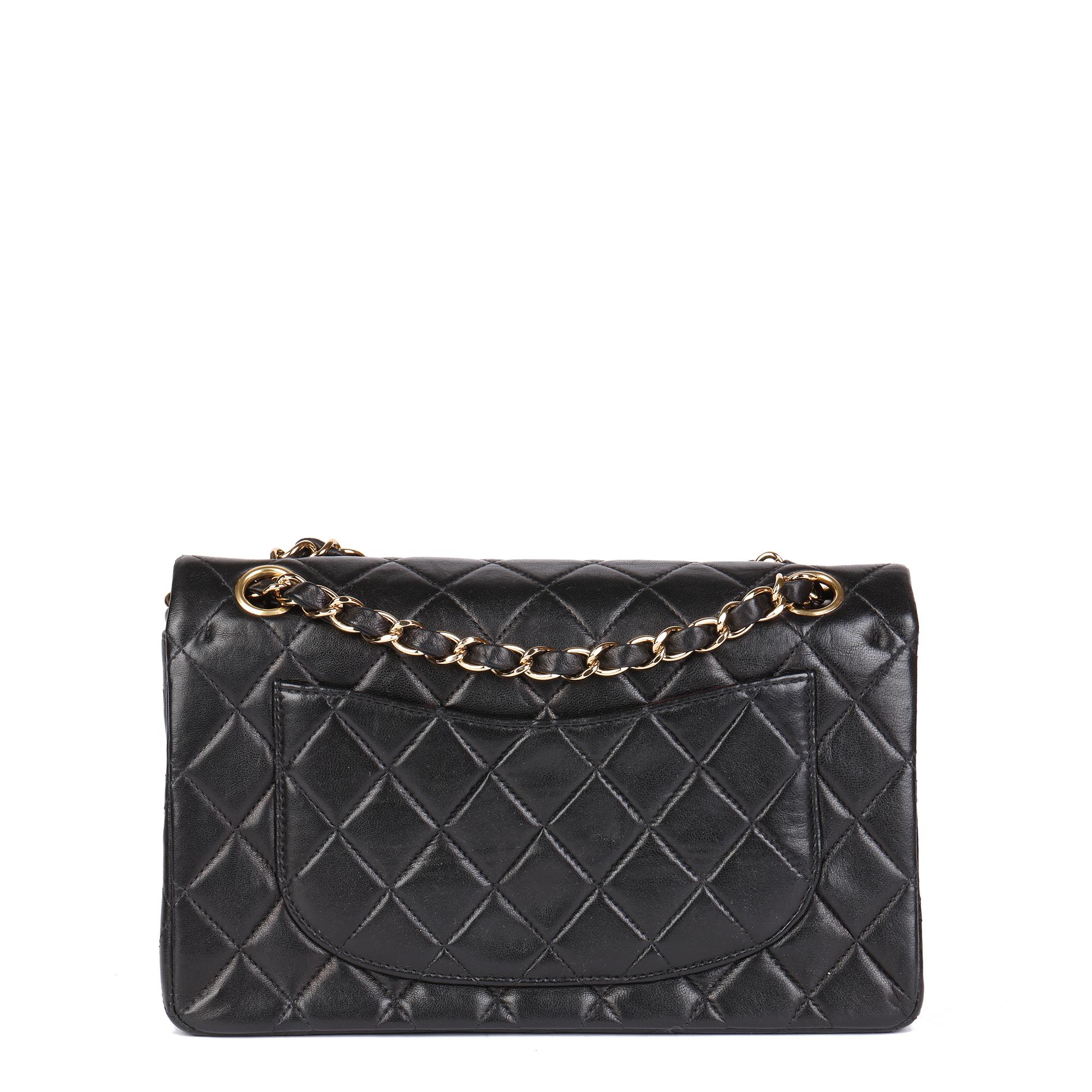 Women's CHANEL Black Quilted Lambskin Small Classic Double Flap Bag