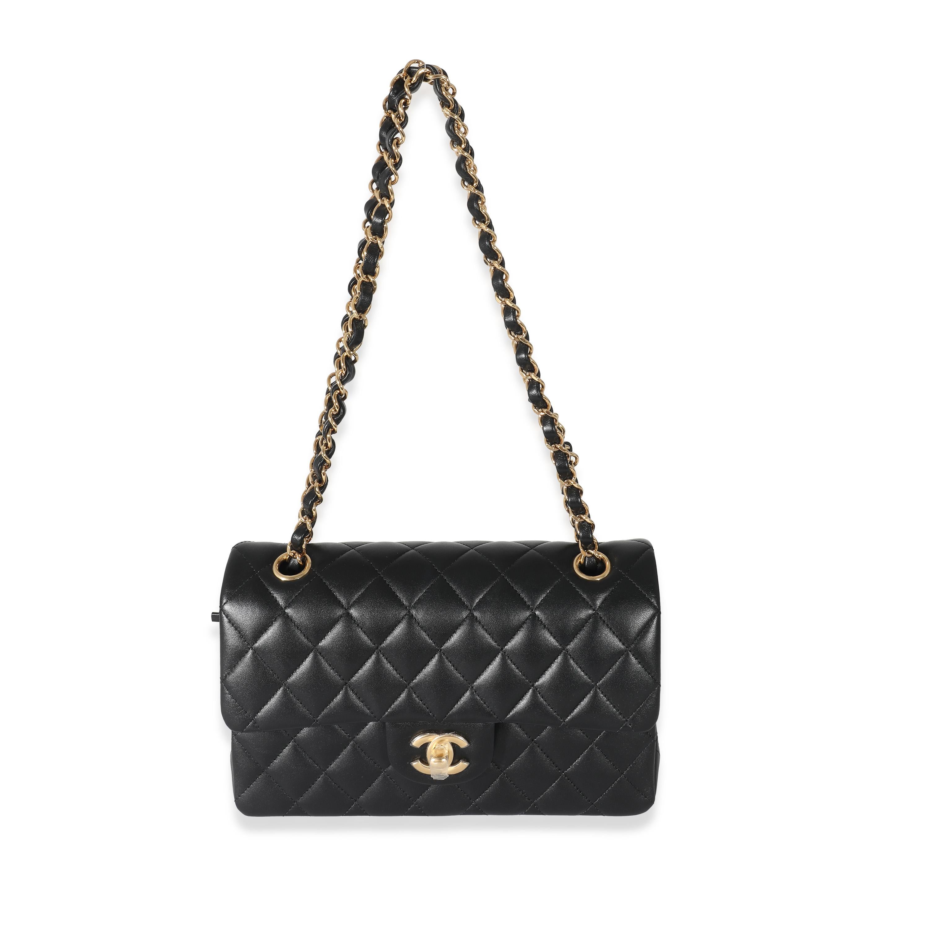 Chanel Black Quilted Lambskin Small Classic Double Flap Bag 2