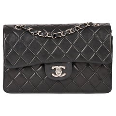 CHANEL Black Quilted Lambskin Small Classic Double Flap Bag