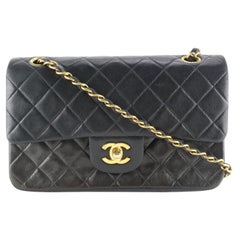 Chanel Black Quilted Lambskin Small Classic Double Flap GHW 7CK0215