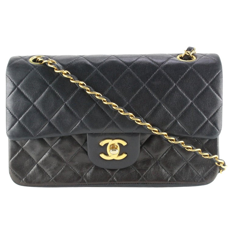 Chanel Black Quilted Lambskin Small Classic Double Flap GHW