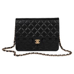 Used Chanel Black Quilted Lambskin Small Classic Single Flap Bag