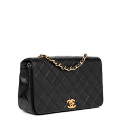 CHANEL Black Quilted Lambskin Small Classic Single Full Flap Bag