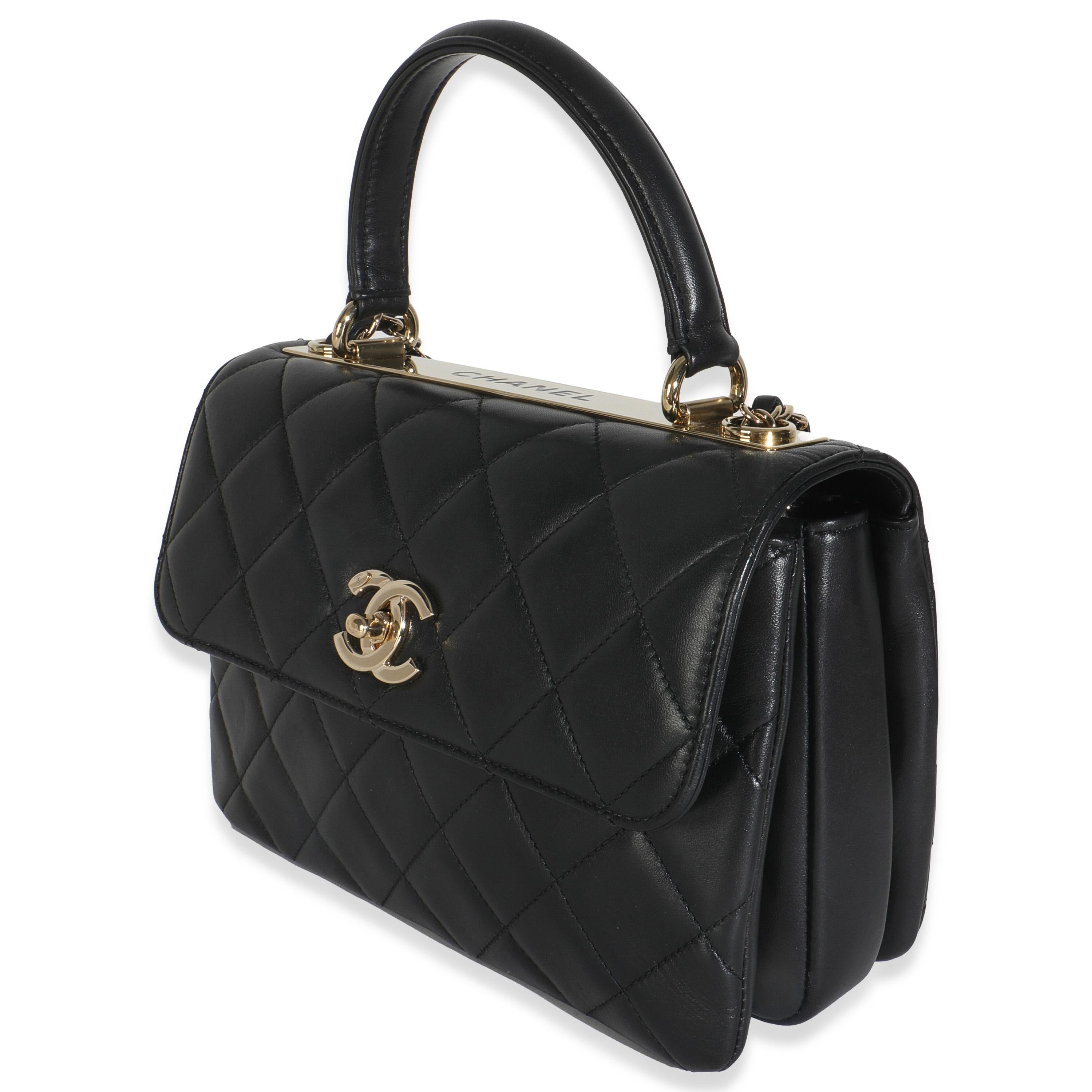Chanel Black Quilted Lambskin Small Trendy CC Flap Dual Handle Bag Excellent état - En vente à New York, NY