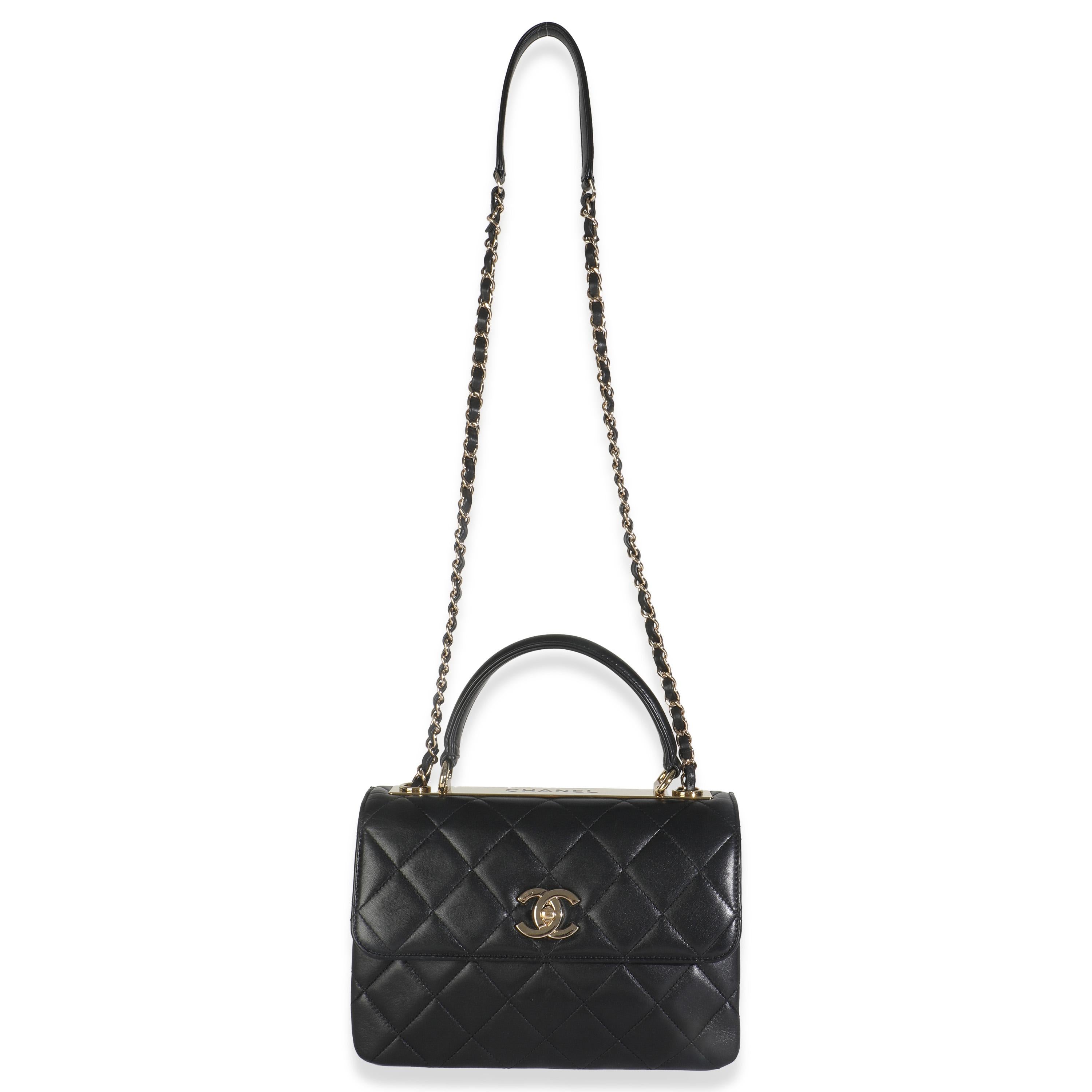 Chanel Black Quilted Lambskin Small Trendy CC Flap Dual Handle Bag en vente 1
